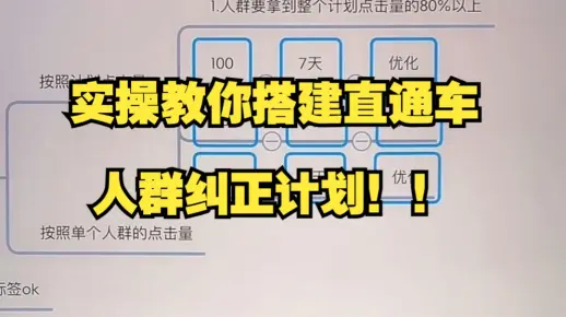 淘宝天猫运营干货-实操教你搭建直通车人群纠正计划！