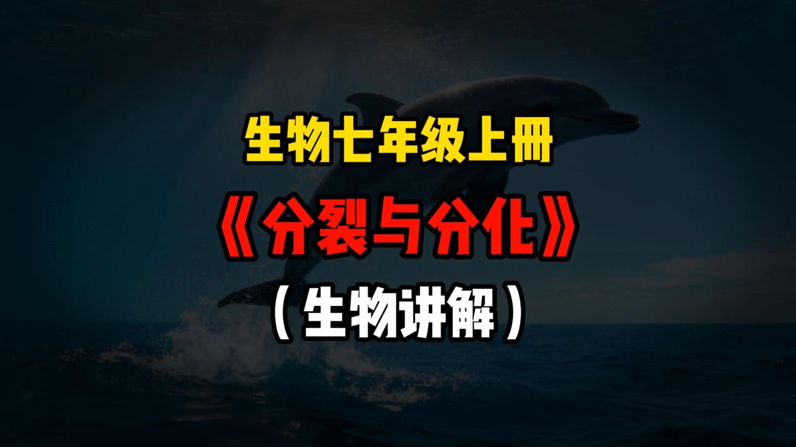 同步学启动！！带你一命速通初中生物！今天来学习七上生物——分裂与分化