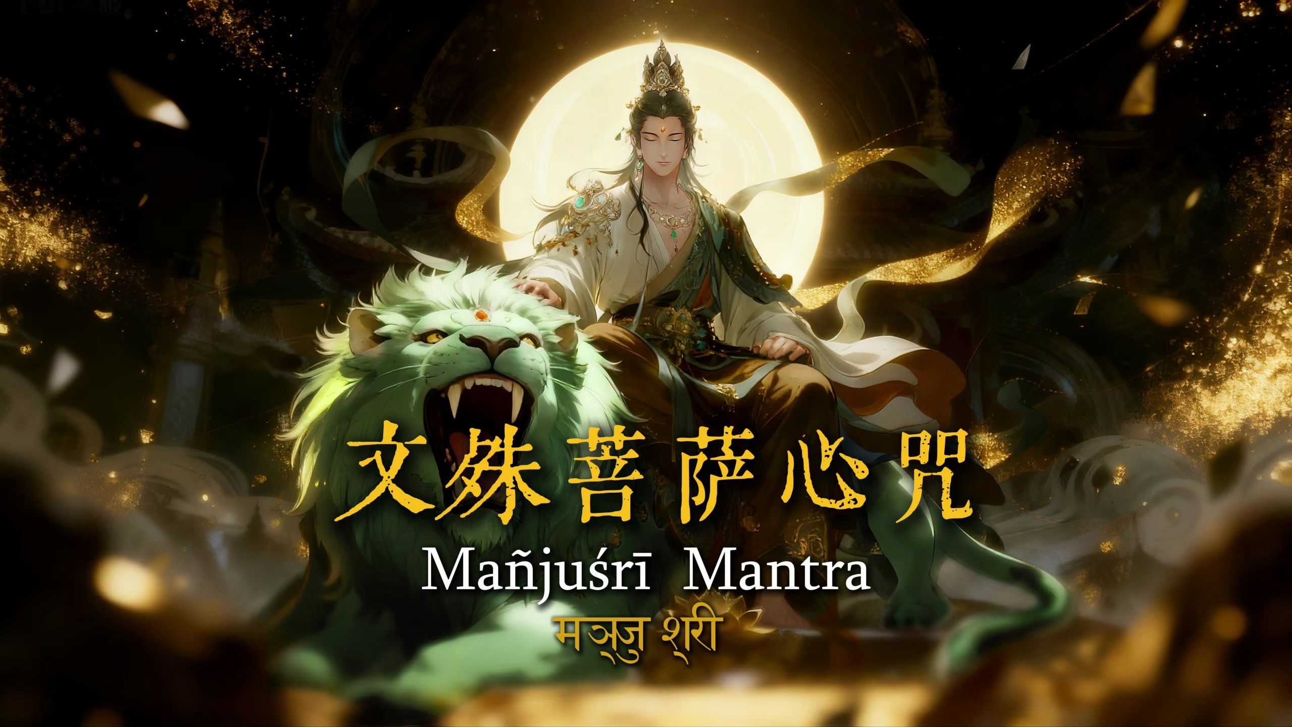 📜《文殊菩萨心咒》 - 电音梵文佛咒 - 文殊师利妙吉祥 - 祈福增智 - SUNOAI音乐 - Mañjuśrī Mantra - मञ्जुश्री