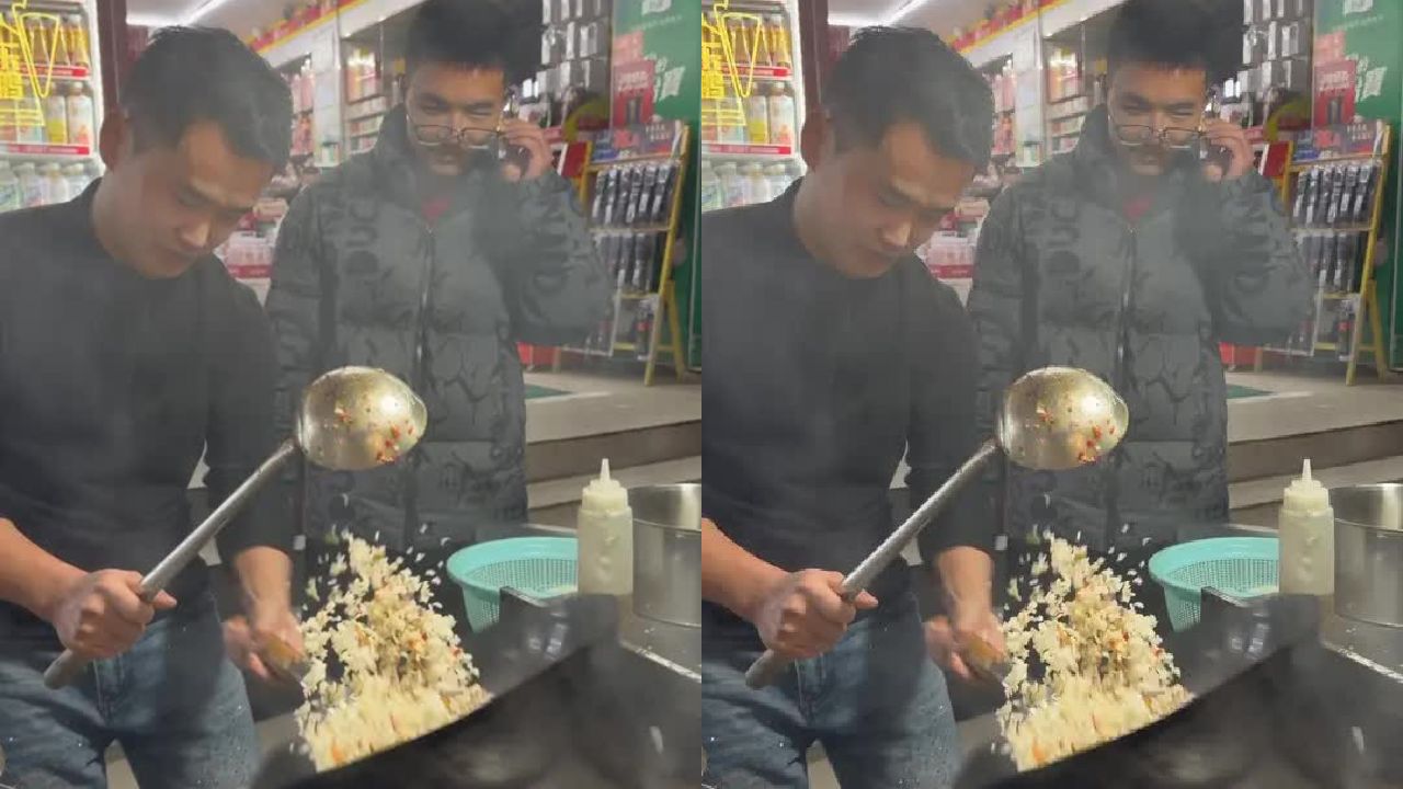 这老板 还以为我要钱嘞 #炒饭#炒面#炒粉#摆摊