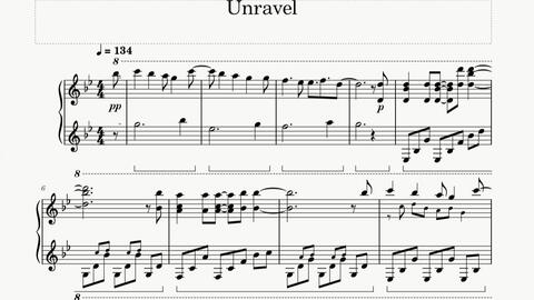 unravel简谱钢琴谱