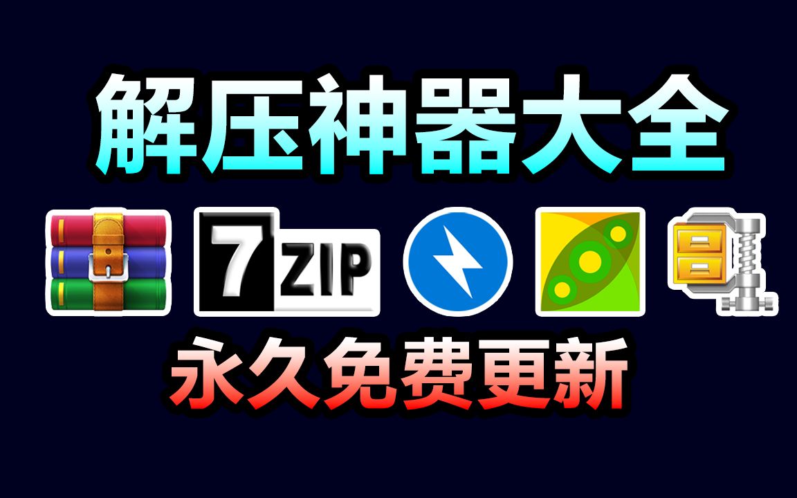 2023最值得推荐的解压软件 WinRAR 7Zip BandiZip PeaZip WinZip,远离 360压缩 快压 2345好压等流氓软件！