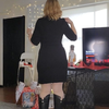 60+退休老阿姨展示她今晚的约会黑色性感穿搭服装