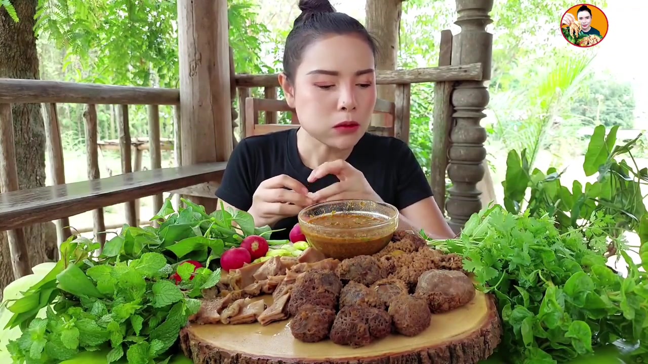 5.8更新  泰国吃播沙拉姐|牛胎盘  百叶
