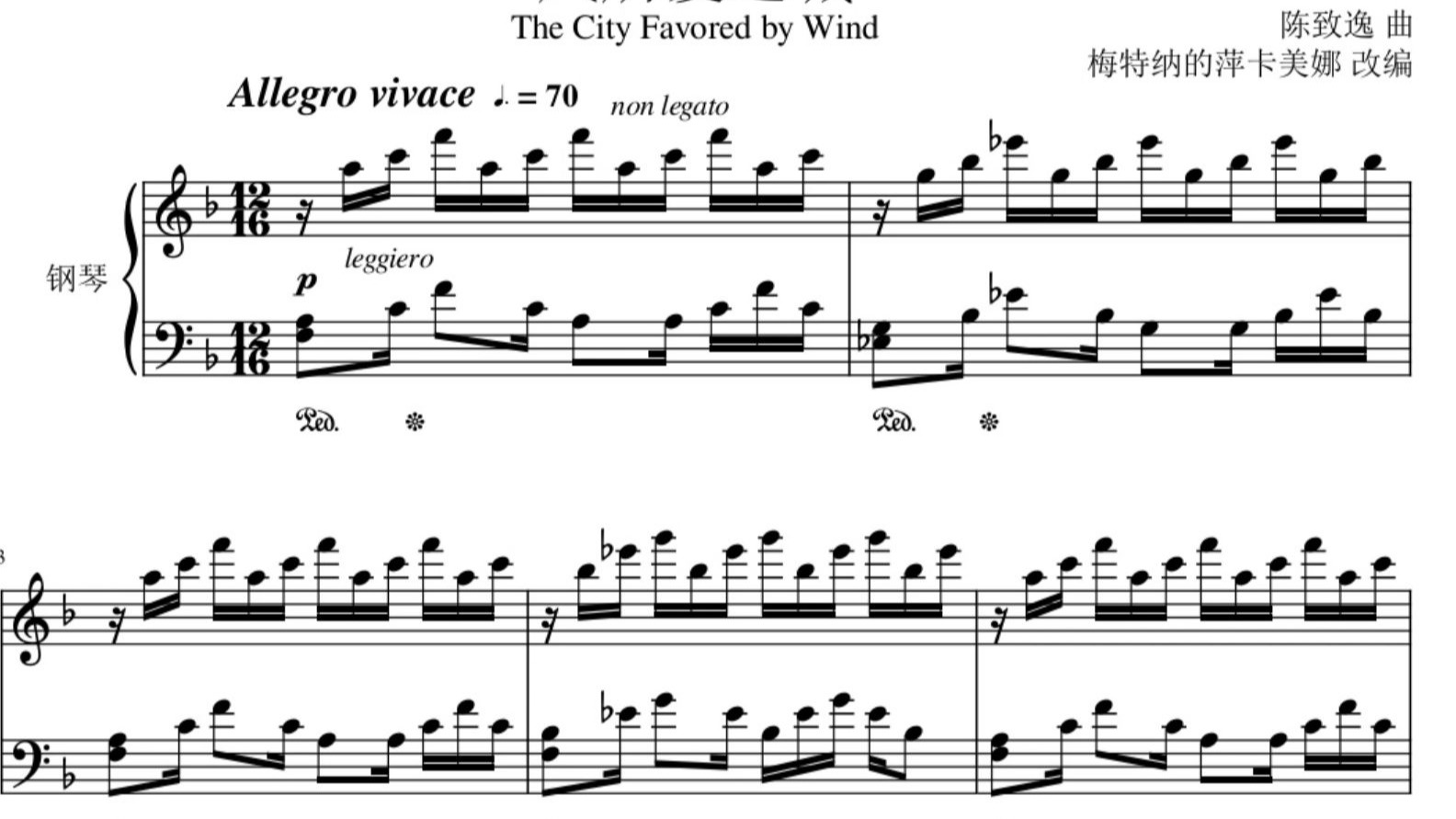 【原神】【扒谱】风所爱之城——蒙德城日间背景音乐-钢琴版