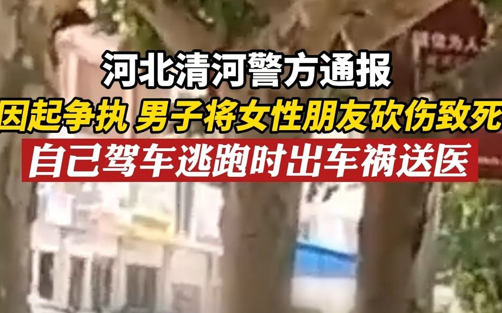 因起争执男子将女性朋友砍伤致死，河北警方通报 ：男子驾车逃跑时出车祸