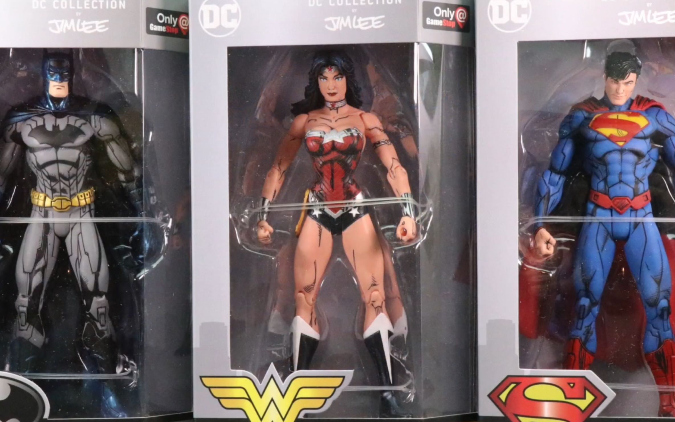 吉姆李Jim Lee Signature Series Cell Shaded Batman - Wonder Woman - Superman  Figure_哔哩哔哩_bilibili