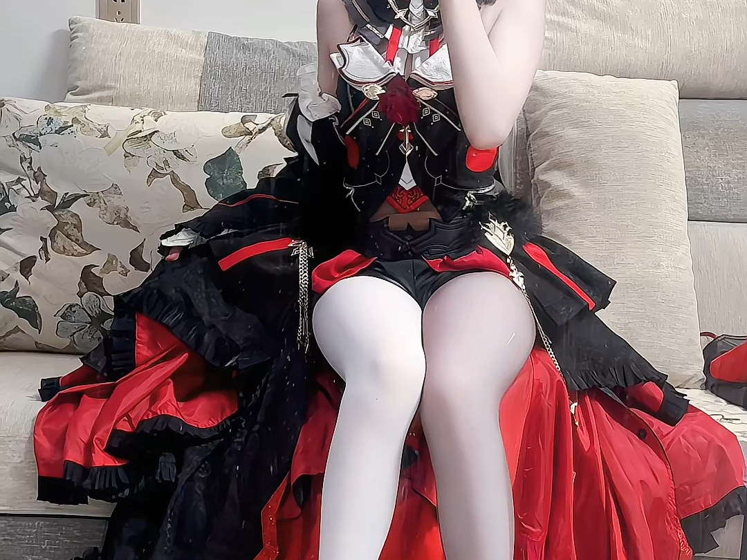 Black and white silk.