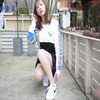 大学生美女学院风丝袜鞋子搭配试穿写真拍摄高跟鞋