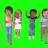 绿幕抠像奔跑的孩子们视频素材