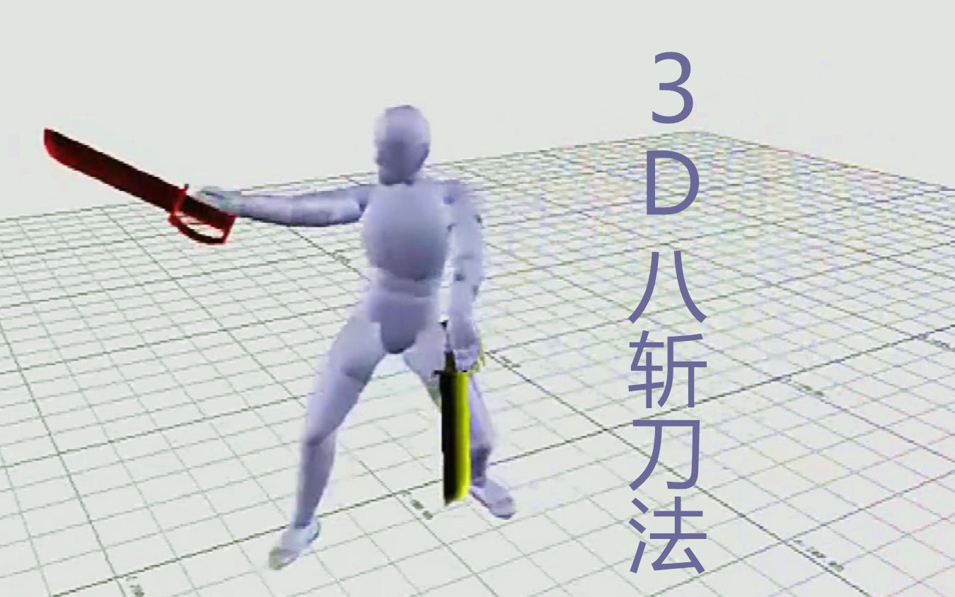 3D演示咏春拳八斩刀法-哔哩哔哩