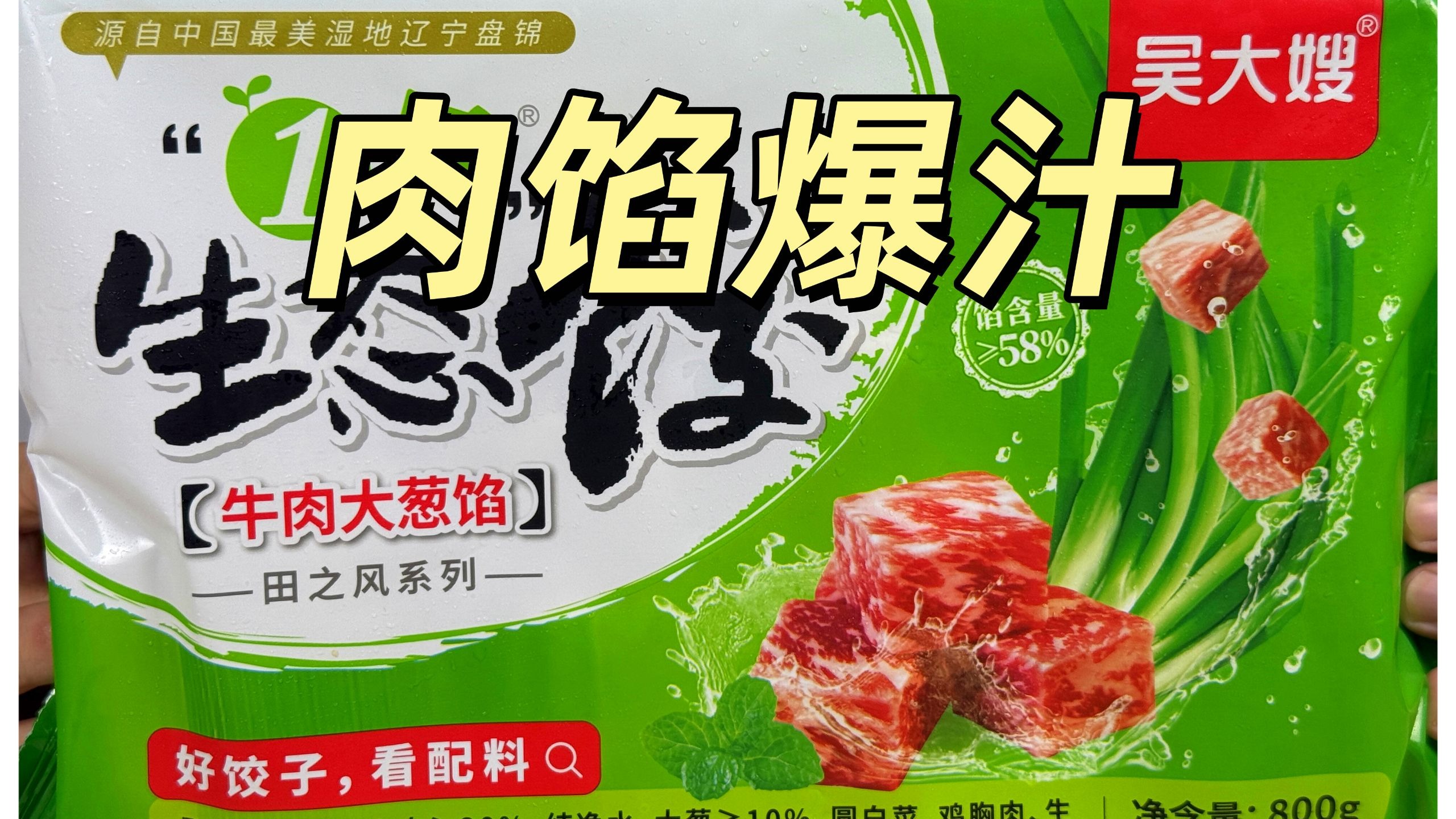 目标成为吃遍全网速食水饺第一人第16期：吴大嫂牛肉大葱水饺，真是重剑无锋，大巧不工，实打实的好材料，就是美味！
