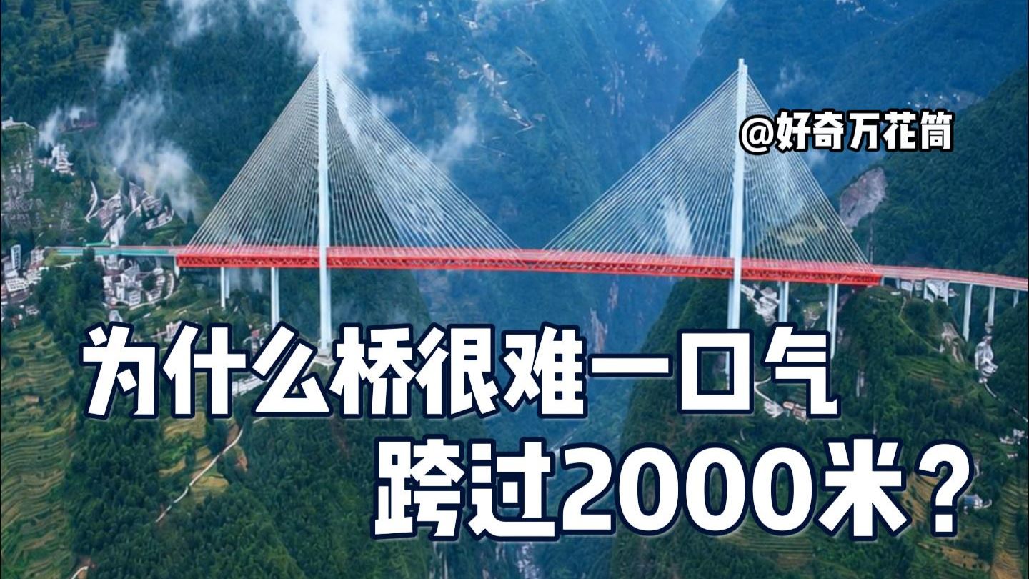 为什么桥很难一口气跨过2000米？ #科普 #桥 #工程 #涨知识