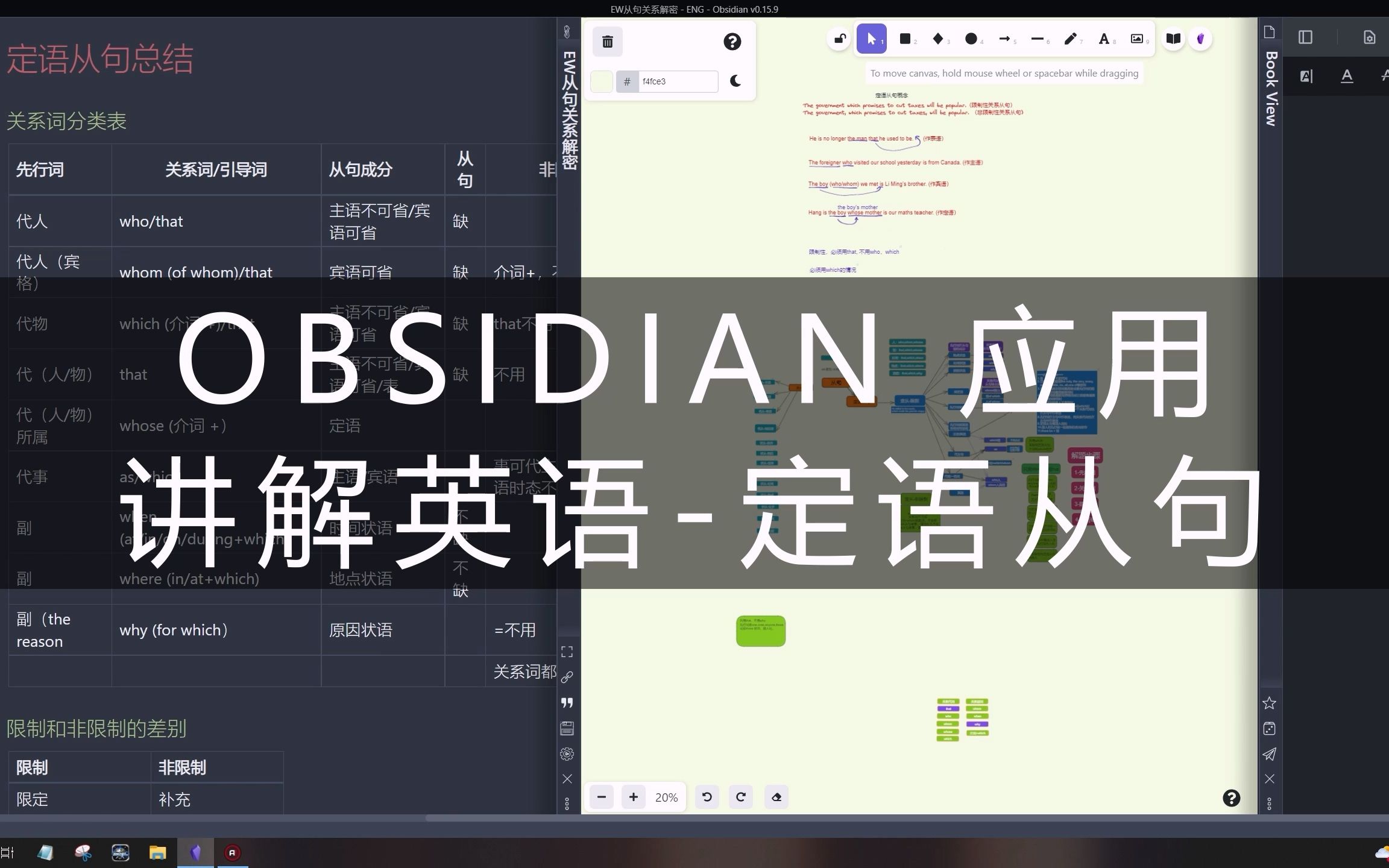 obsidian应用 定语从句讲解DEMO哔哩哔哩bilibili