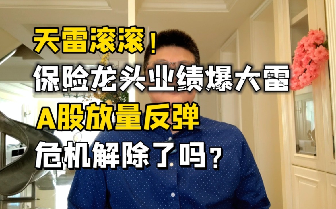 天雷滚滚！保险龙头爆大雷，a股放量反弹，危机解除了吗？ 淘沙博士 淘沙博士 哔哩哔哩视频