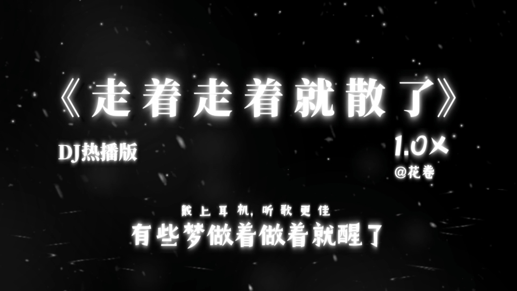 “习惯人群中找你的影子”|《走着走着就散了》DJ版