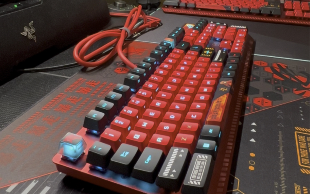 Rog EVA明日香联名键盘红轴/蓝轴声音测试