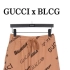 推荐高仿Balenciaga巴黎世家 X Gucci古驰联名 logo弹幕满印短裤