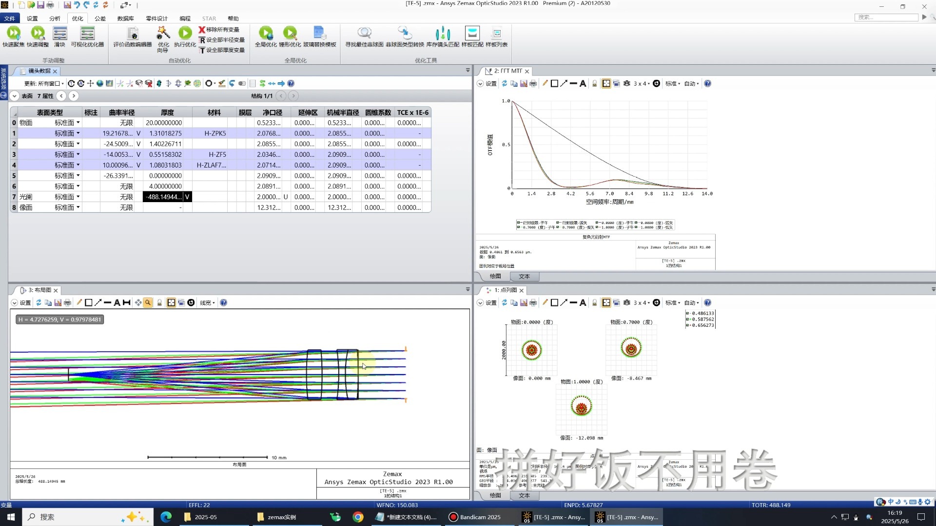 一个小视场类AR眼镜设计（ZEMAX仿真）