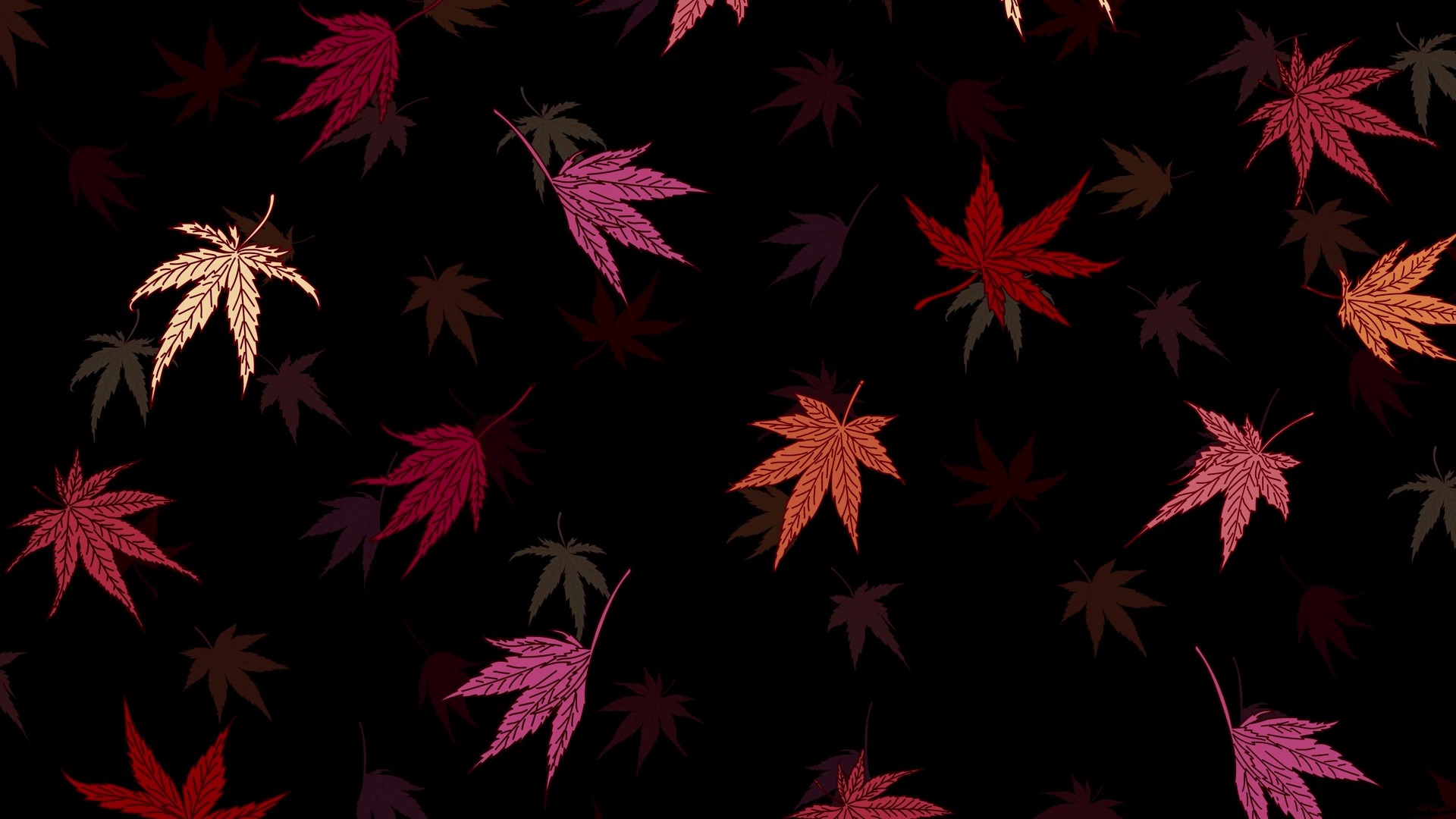 【舞台背景】57- 可爱暗色调枫叶飘动动态循环视频背景❤️ 浪漫梦幻舞蹈晚会年会循环动画