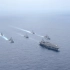 美国海军“卡尔·文森”号航母（CVN70）战斗群与日本海上自卫队舰艇编队航行