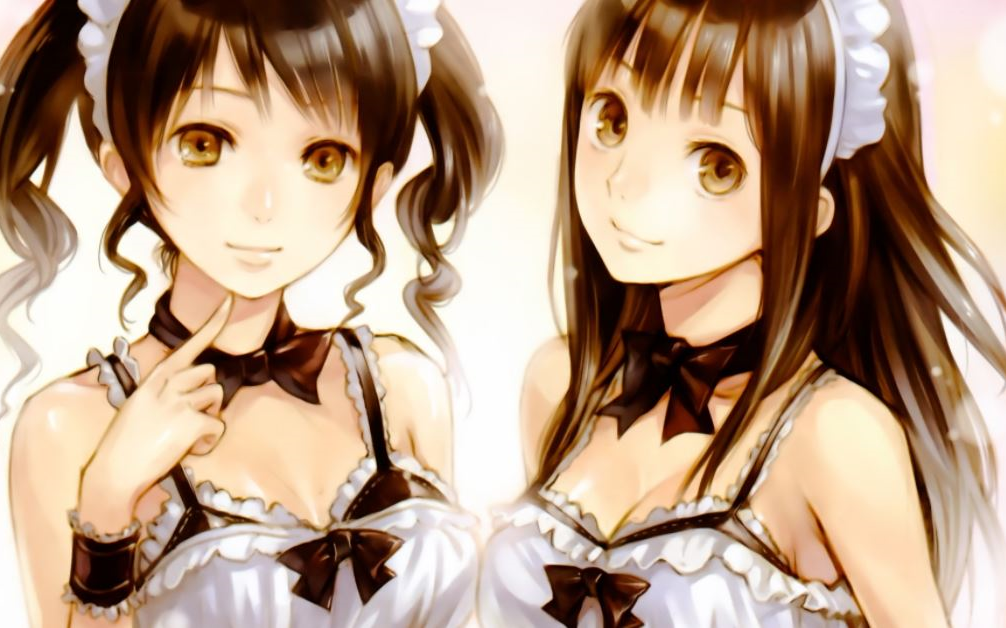 Anime twins black and white