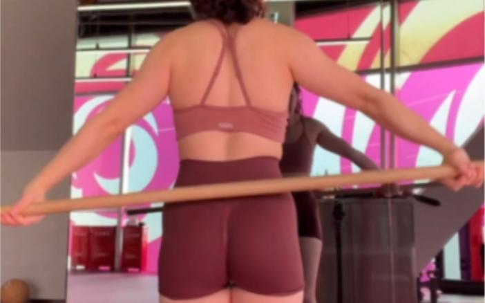 Gym back muscle training.