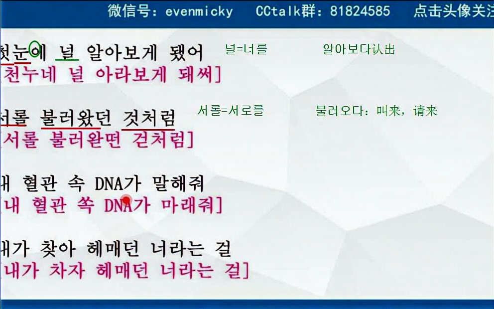 防弹少年团歌曲 dna歌词教学 雯雯 哔哩哔哩 bilibili
