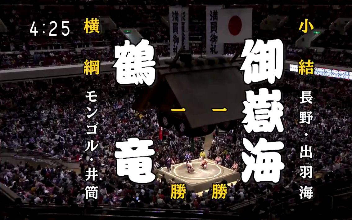 大相扑2019年1月-2日目:鹤龙力三郎 vs 御岳海久司_哔哩哔哩)