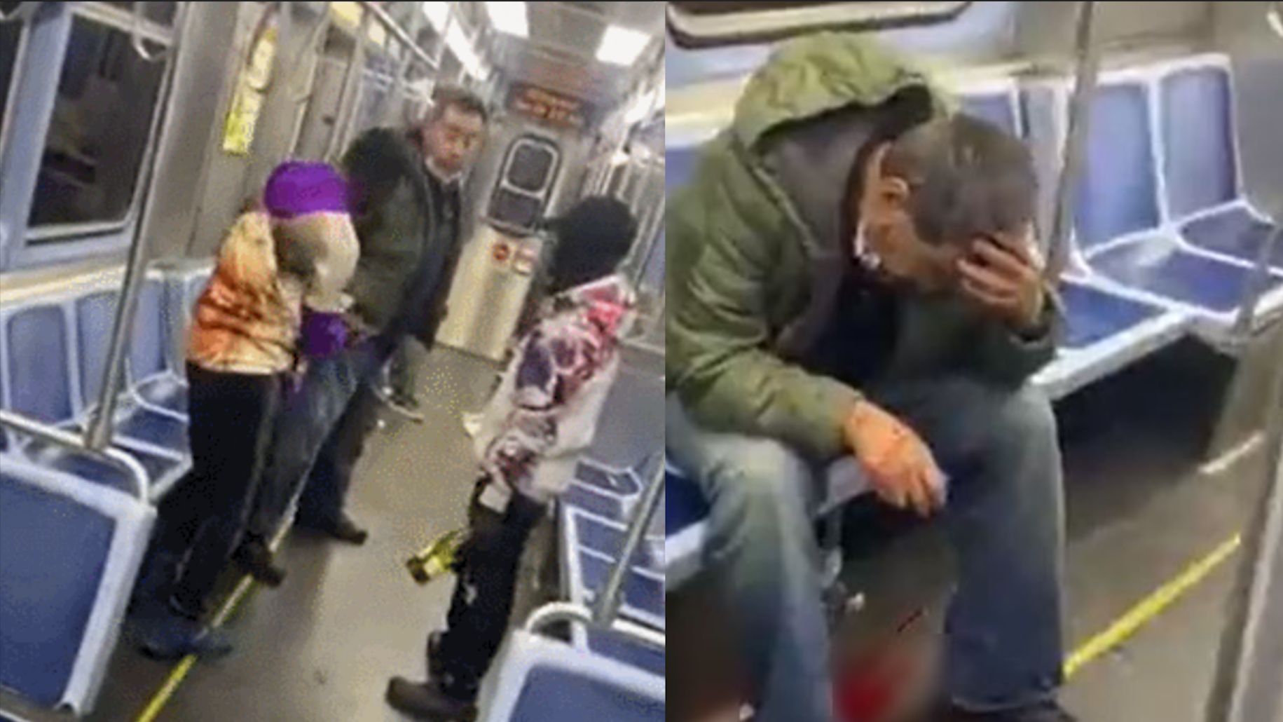 亚裔男子在芝加哥地铁上遭黑人抢劫殴打：被酒瓶砸中头部 现场溅血