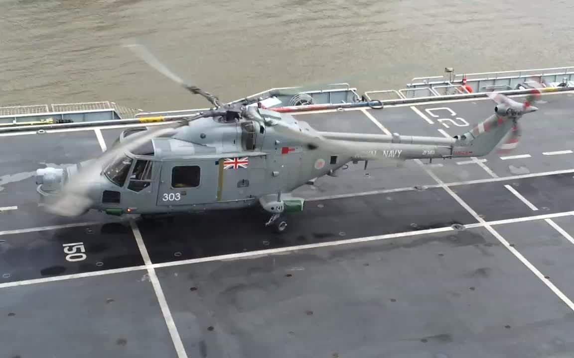 【英国皇家海军】伦敦奥运安保演习的山猫直升机从军舰起飞