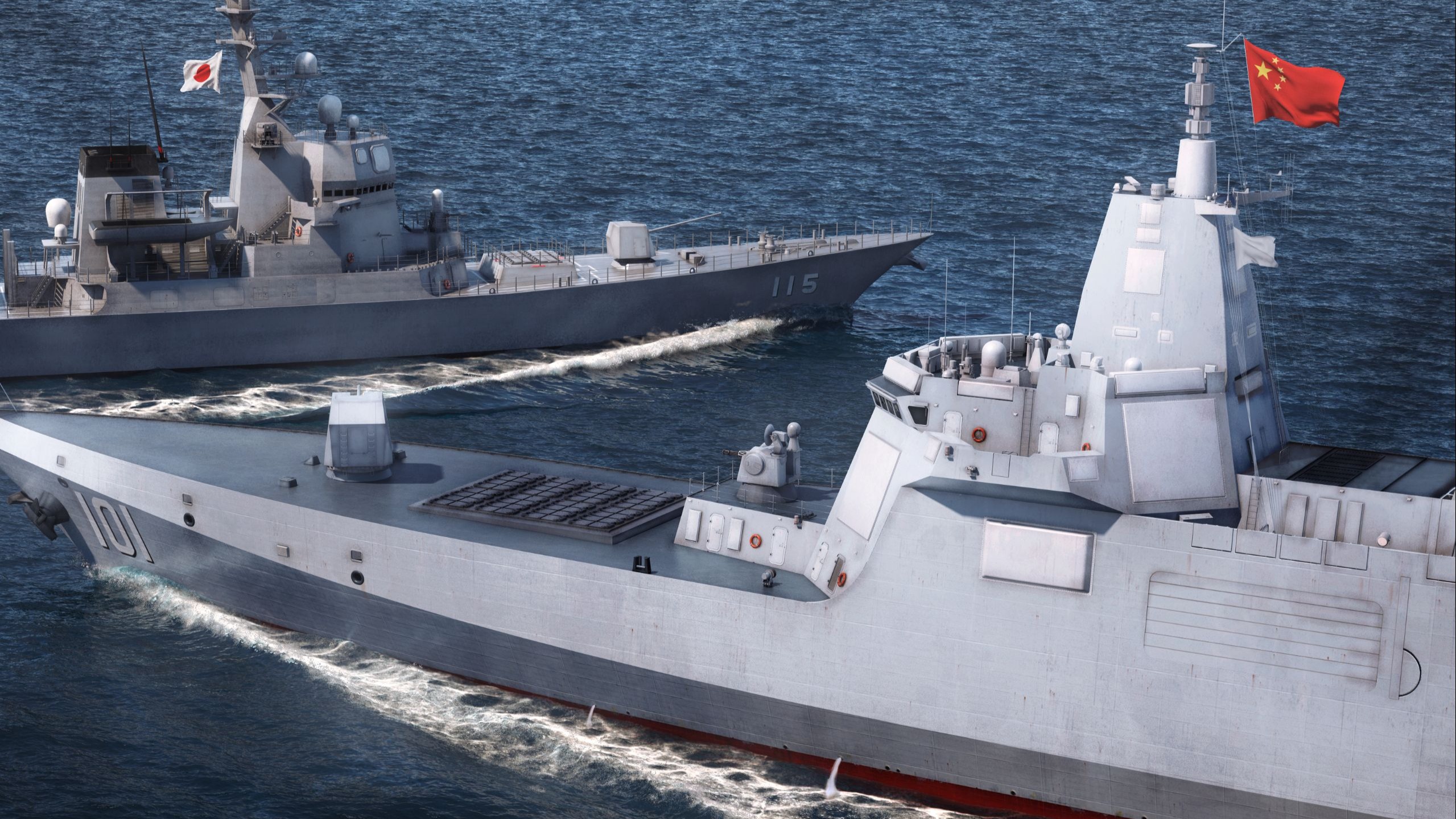 【家有神兽】三战第七集导剪版：055大驱拦截日本秋月级驱逐舰，福建舰战斗群远征印度洋保卫贸易航线【干杯动画剧场】