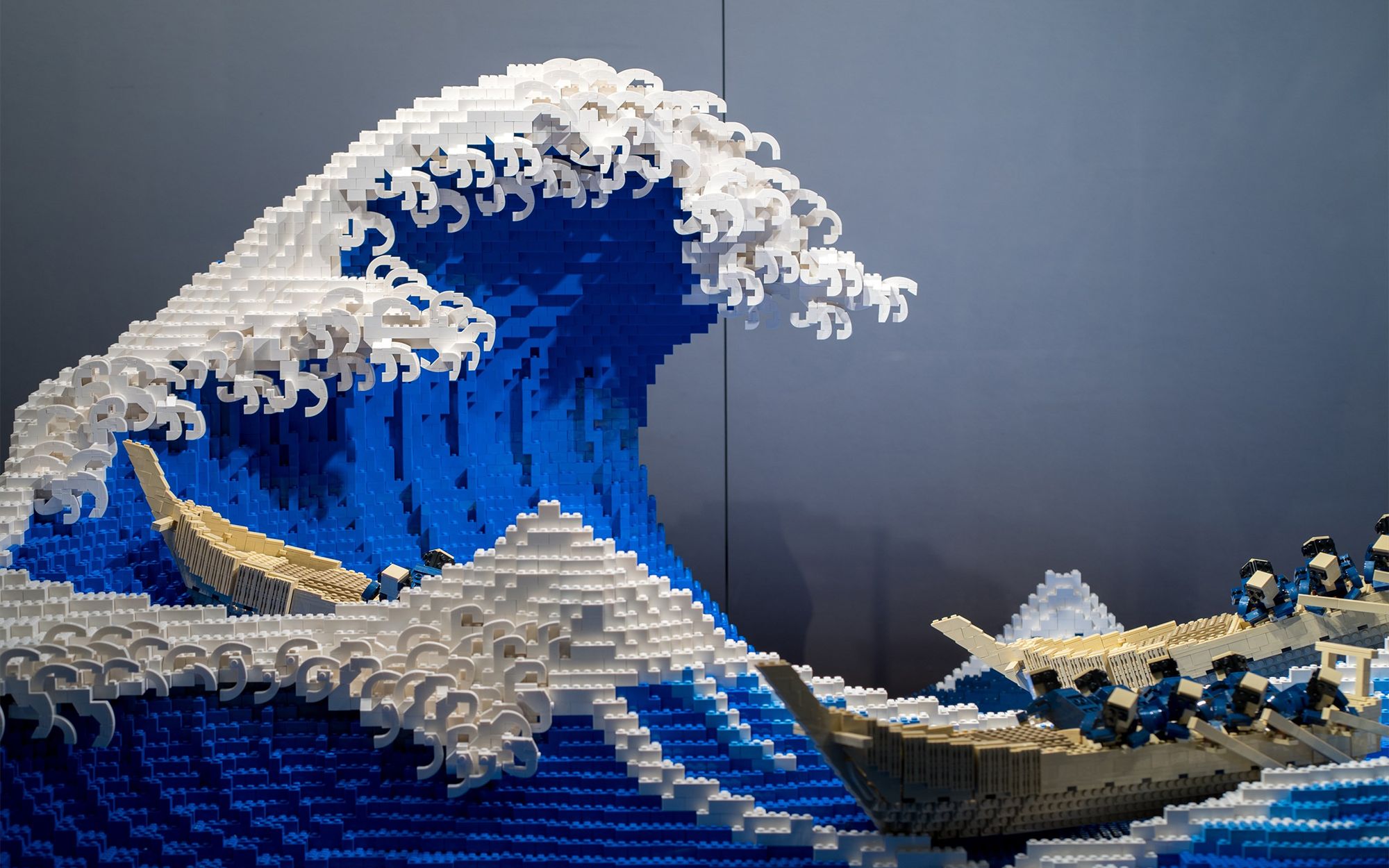开局一张图！日本乐高大师徒手完成巨幅《神奈川沖浪裏》模型