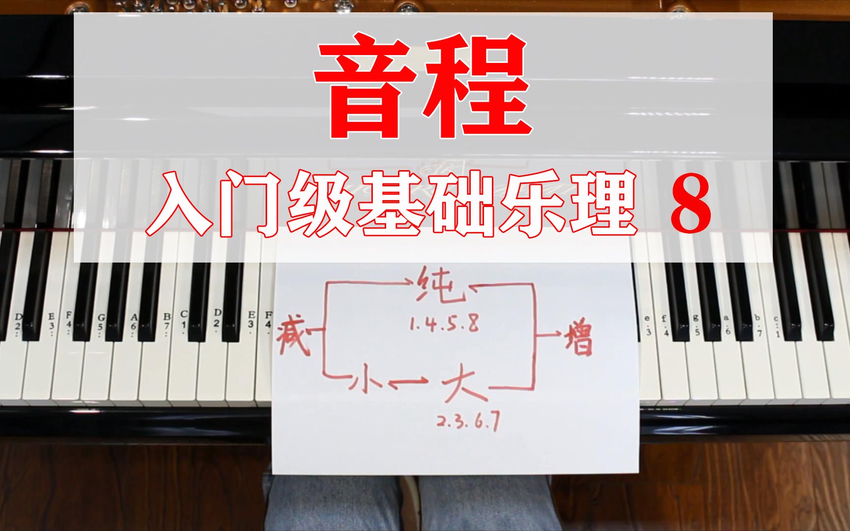 【学钢琴】入门级基础乐理，第八集，音程。