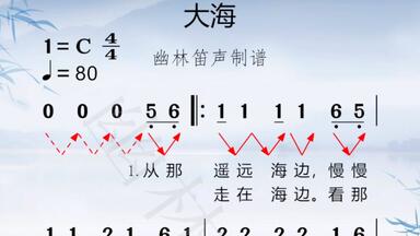 《大海》<em class="keyword">简谱</em>教唱，经典好听的歌曲，打拍唱谱练节奏