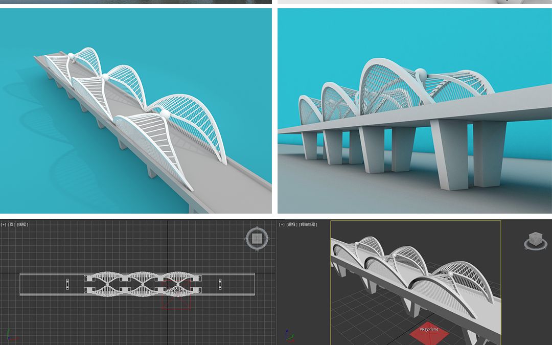 3dmax免费建模教程大桥建模02