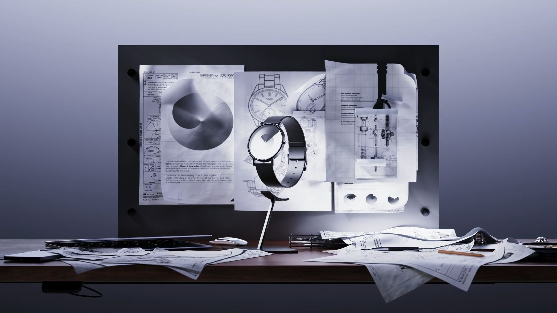 【动态设计】C4D动态短片 - 渐变手表 / Isaev工作室