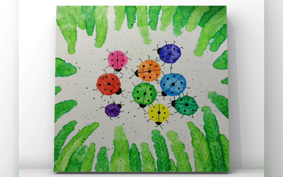 创意儿童画：夏日里的五彩七星瓢虫