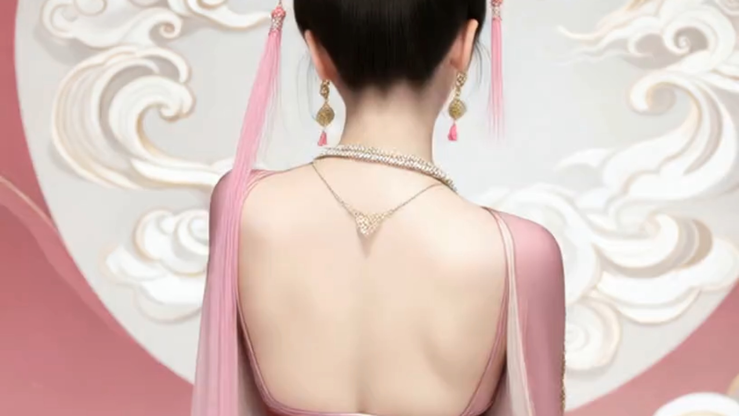 古风美人的拔罐后背