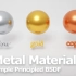iBlender中文版插件  Blender 简单金属材质 – 金、银、铜、金属文本，使用原则性 BSDF 着色器 教程