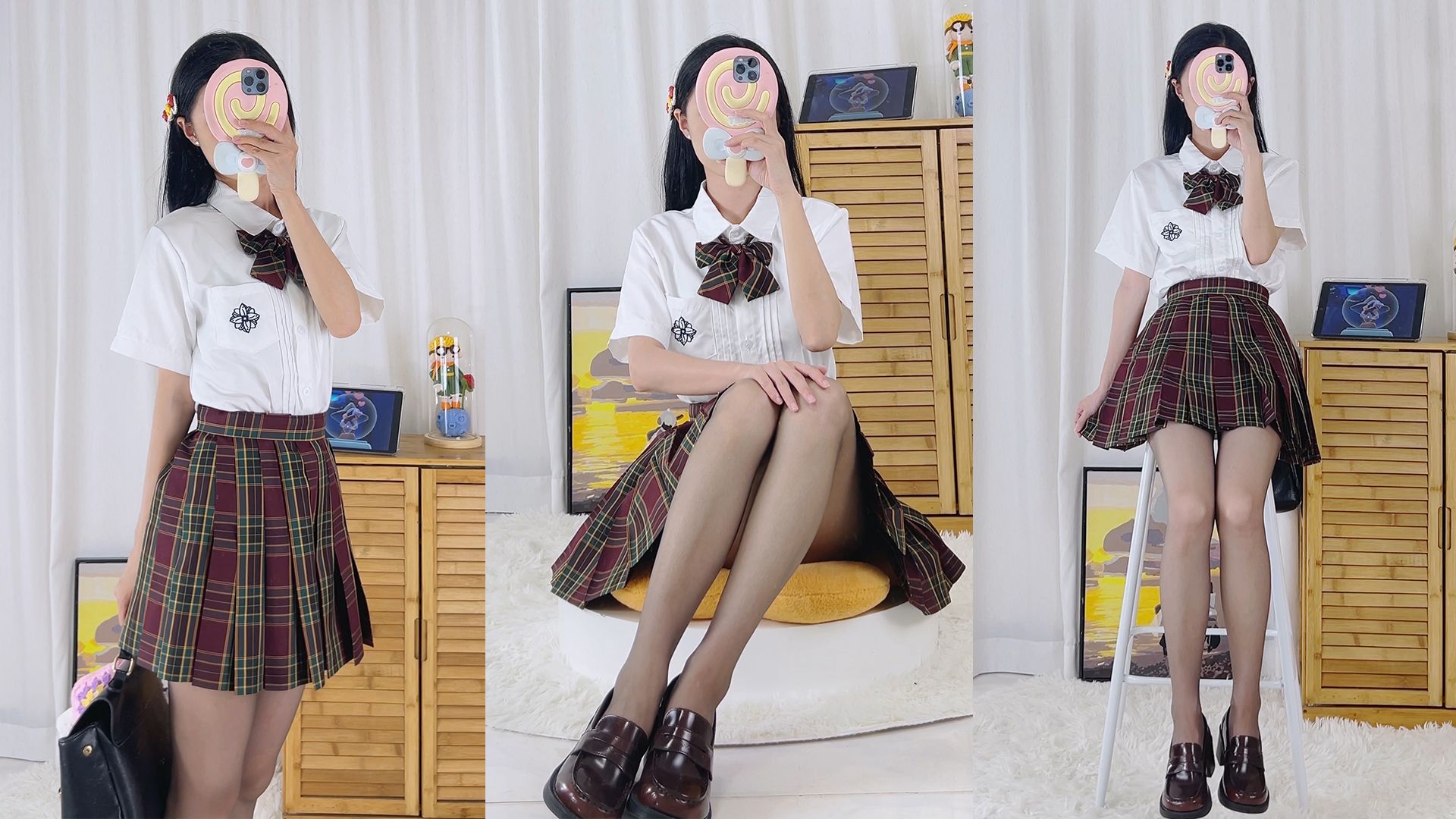 山楂树制服裙配灰袜 | 小学妹的jk日常