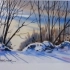 #钢笔淡彩#-冬日雪景绘制