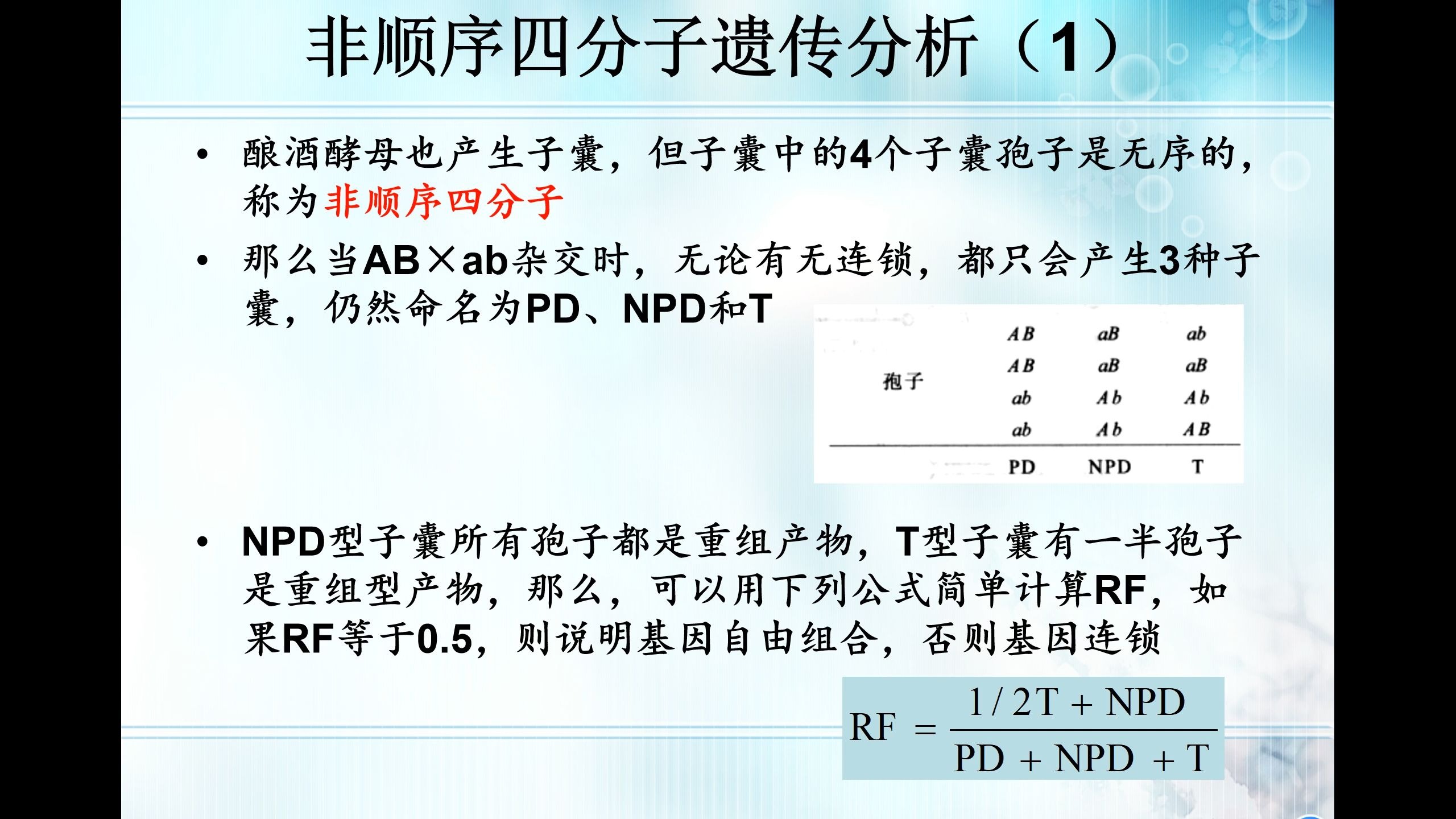 生物竞赛难点125-遗传与分子生物学补充-非顺序四分子分析
