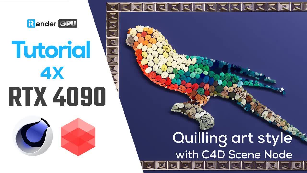 【中配】【C4D Scene Node】卷纸艺术风格