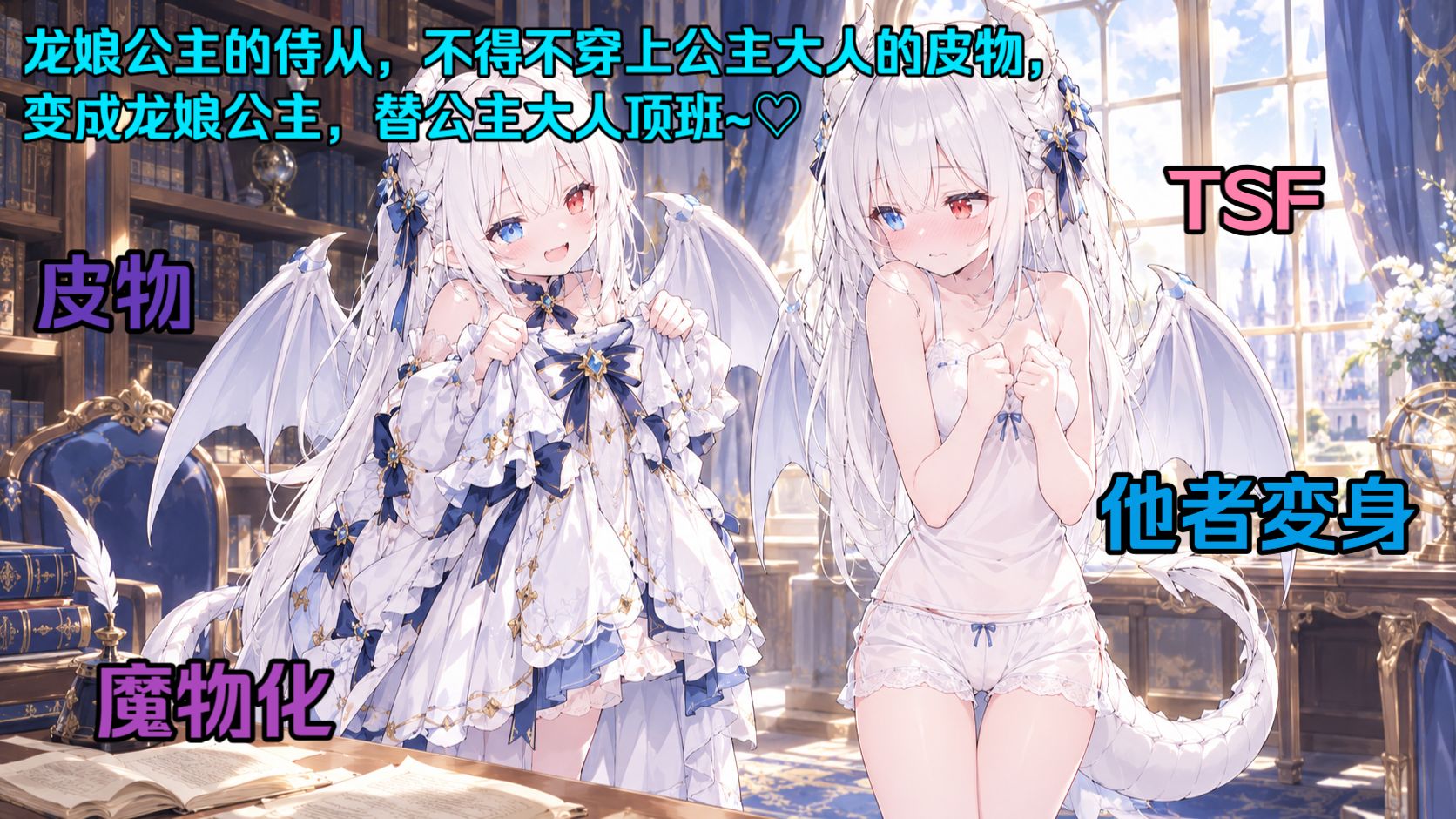 龙娘公主的侍从，不得不穿上公主大人的皮物，变成龙娘公主，替公主大人顶班~