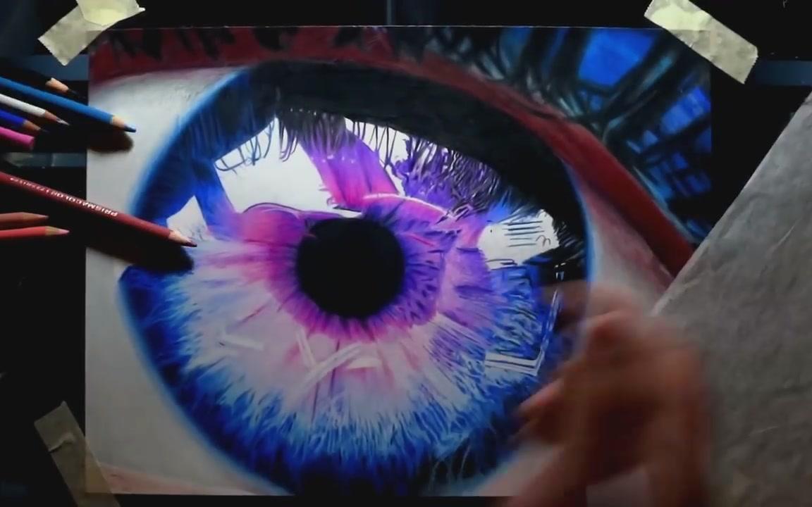 【手绘】你的眼里有星辰大海--eye drawing 【彩铅】no.
