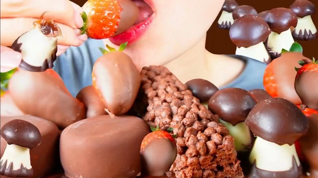 【ASMR沉浸式干饭】脆皮巧克力大餐