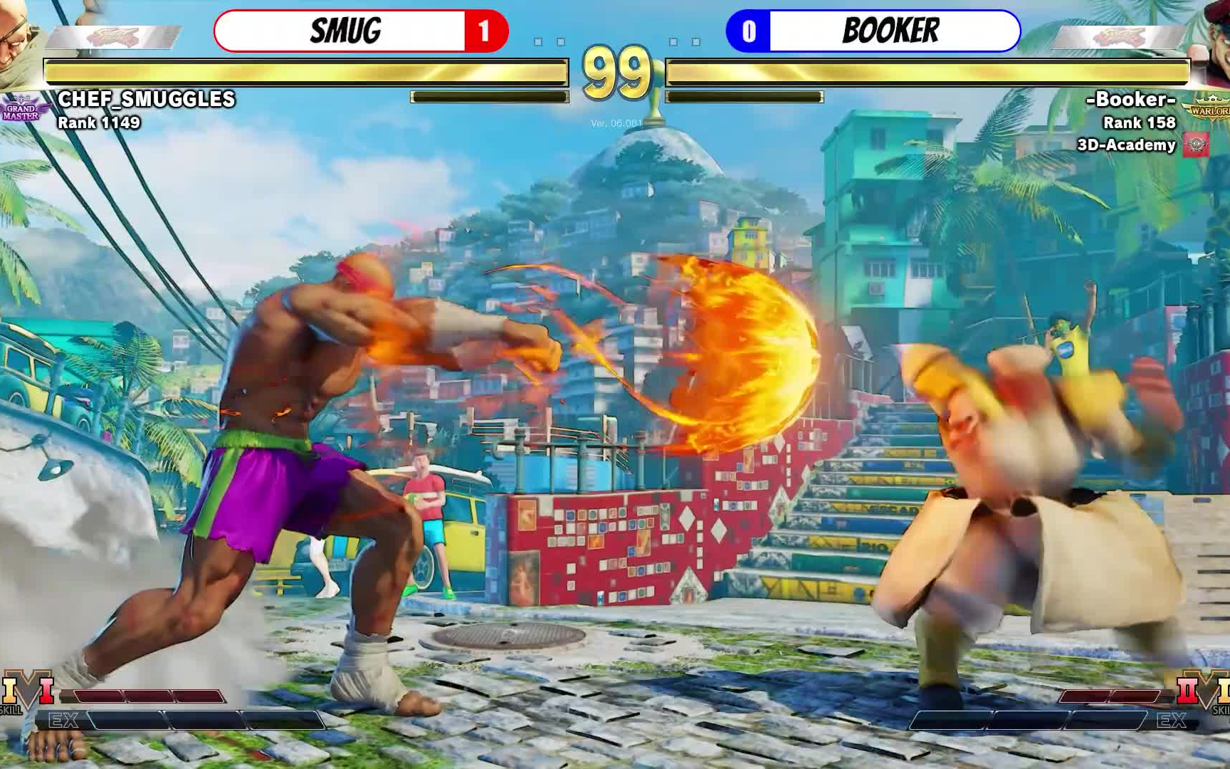 【街霸5】smug(沙加特 vs booker(城管)_街霸5