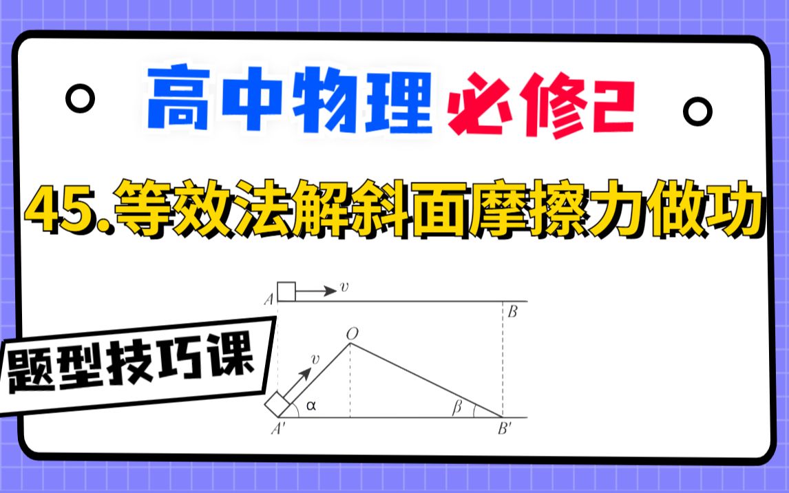 【高中物理必修2系统课】45.等效法解斜面摩擦力做功
