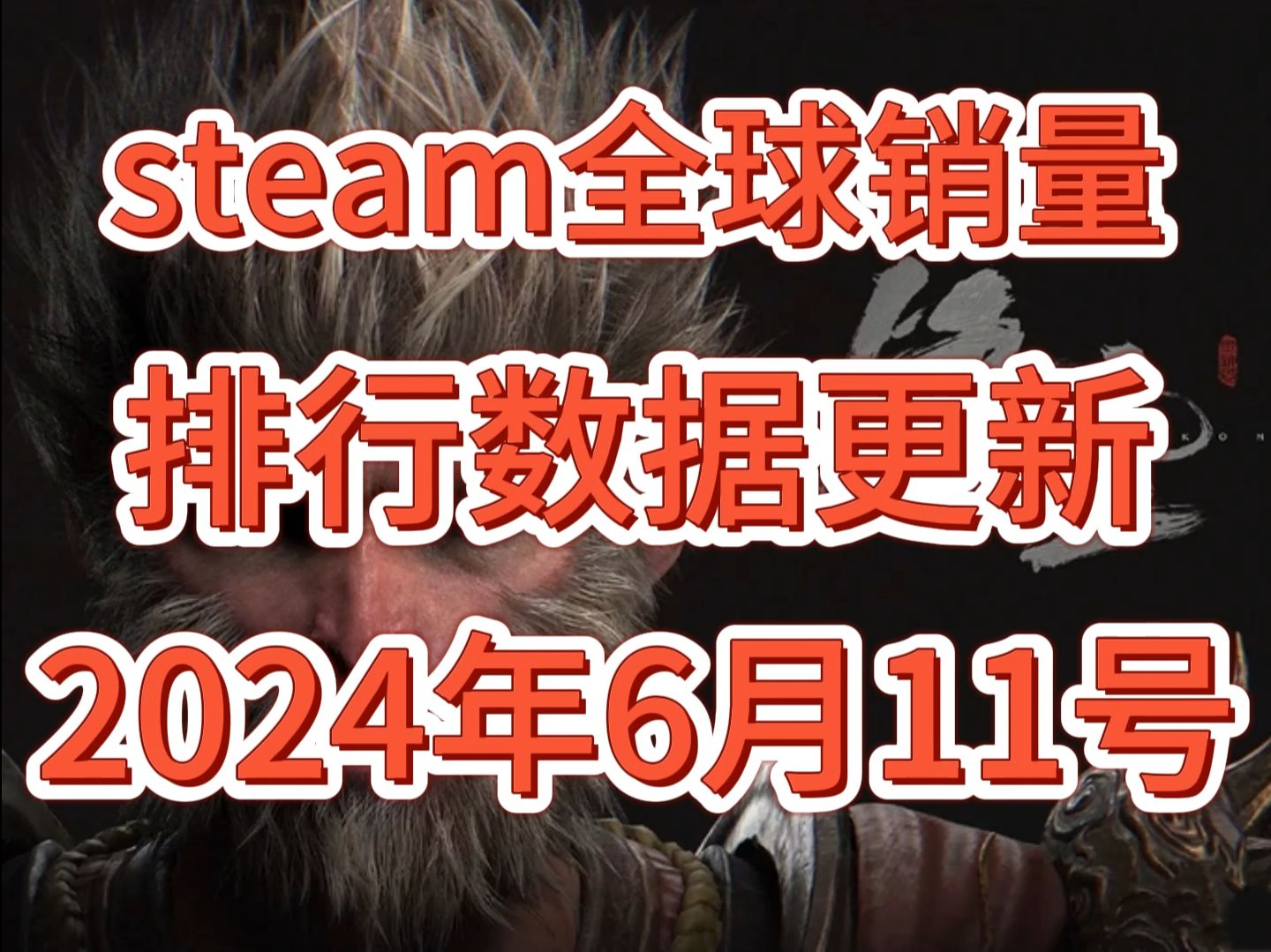 最新数据!《黑神话悟空》Steam全球销量排行数据更新2024年6月11号单机游戏热门视频